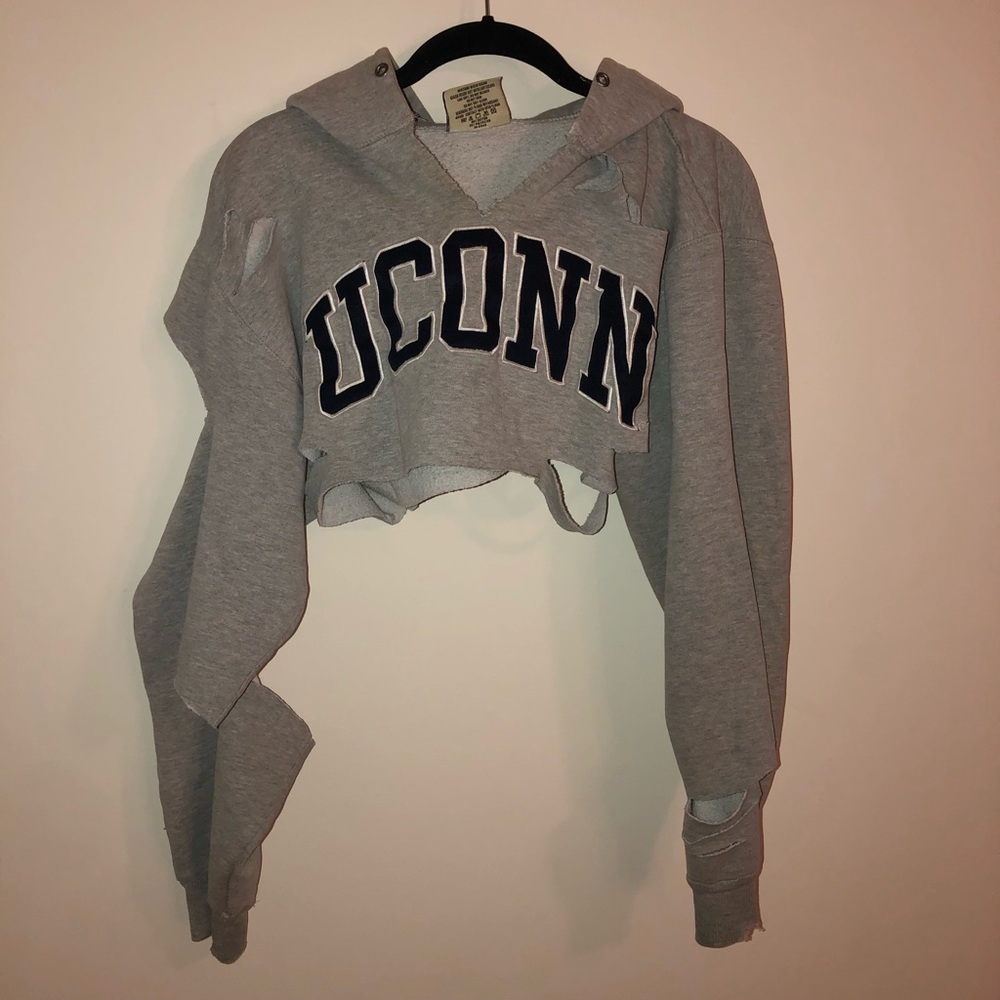 UConn distressed hoodie